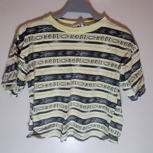 Gitano Black and Cream Patterned Kids Shirt Or Adult Crop Top